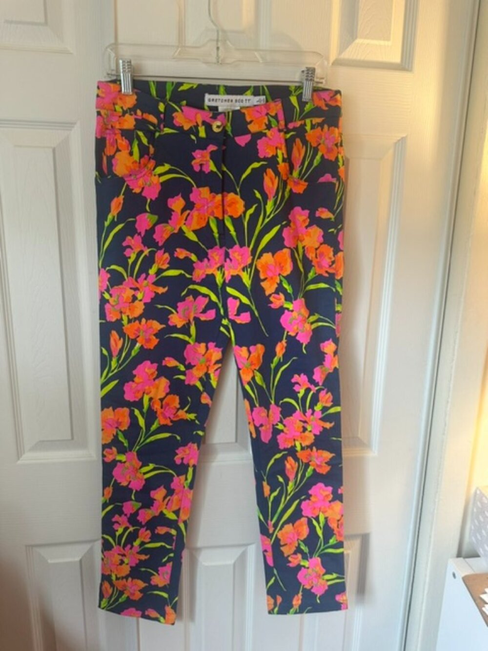 NWT Gretchen Scott Paglii Gripe Less Jeans - Iconic Iris - Navy Multi - Large